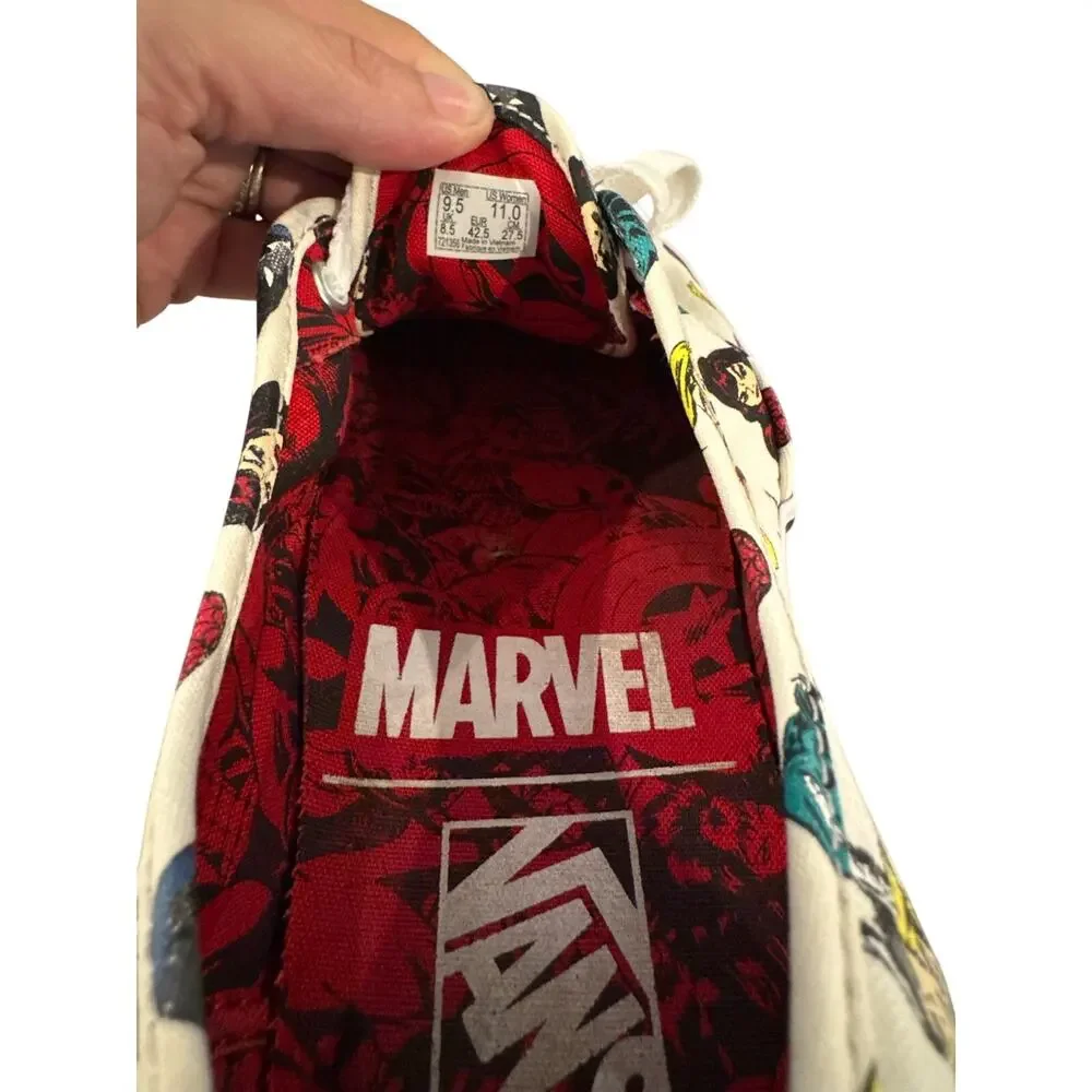 Vans x Marvel Authentic Canvas Sneakers White Comic Print Women’s